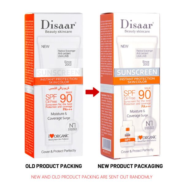 Disaar Sunscreen Moisture SPF90+ PA+ Skin UV Protection Oil Free Coverage Sunblock Cream - Image 7